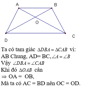 Cho hình thang ABCD AB  CD có AB  CD AD  BC  AB góc BDC  30 độ   Tính các góc của hình thang  Toán học Lớp